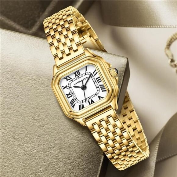 Small Square Gold Watch Roman Numerals for Women main image 7